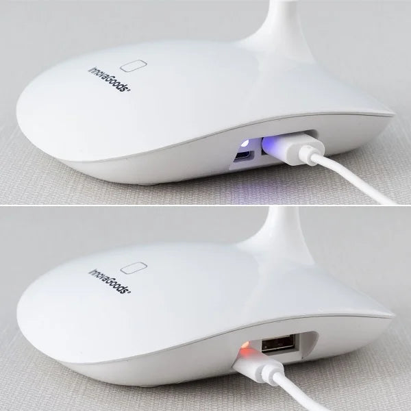 Lampen som lades via en USB-ledning