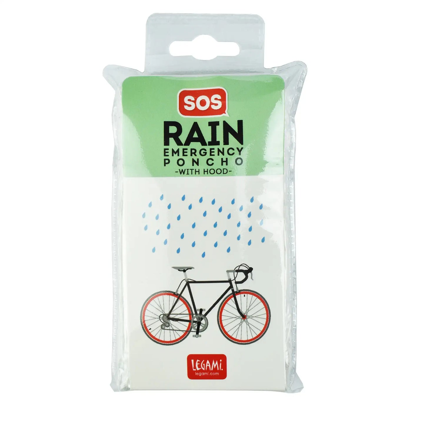 SOS regnponcho pakket i emballasje