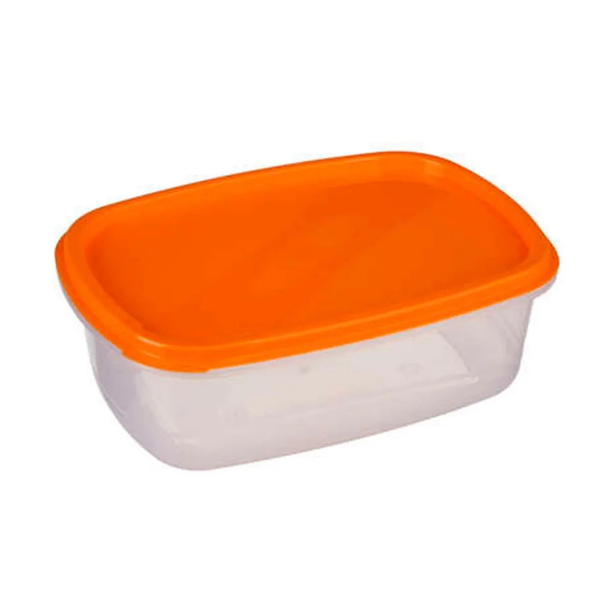 Oransje matboks med plastlokk